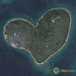Heart-shaped island Galešnjak in Pašman, Zadar županija, Croatia