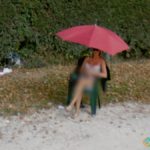 Street Girl With An Umbrella Near Venice