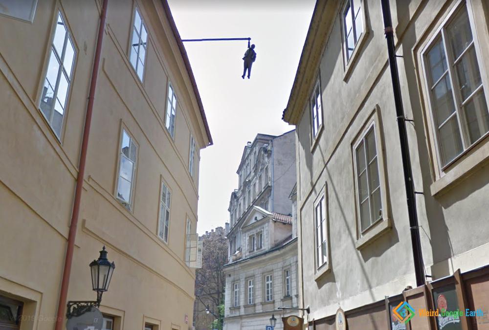 Hanging Sigmund Freud, Prague, Czechia