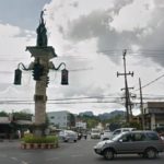 Traffic Lights with Elephant Statue, Krabi, Thailand