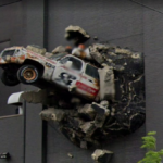 Car Chase Breaks Through the Wall, Toronto, Ontario, Canada