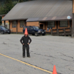 Traffic Cone Hat, Bowen Island, British Columbia, Canada