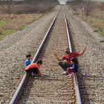 On the Train Tracks with Family, Mansfield, Texas, USA